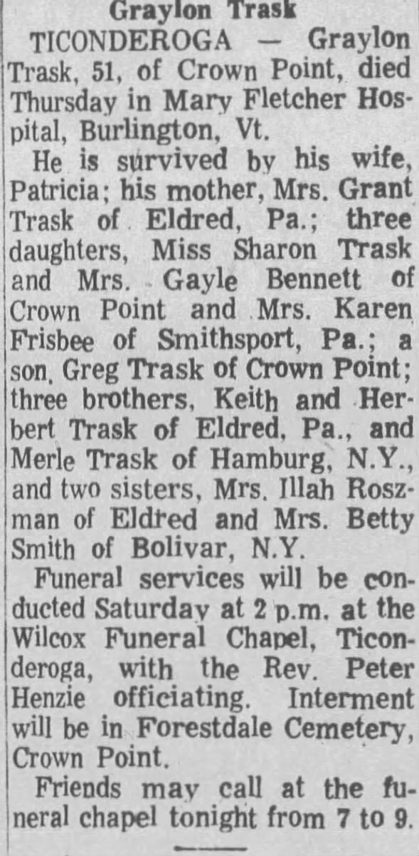 Obituary for Graylon Trask (Aged 51)